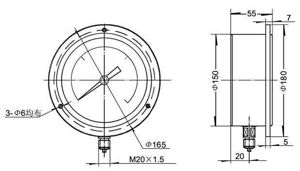 精密壓力表尺寸